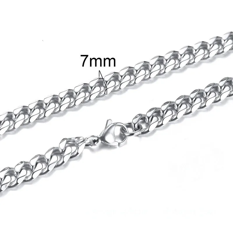 1 TO 3 MM THICK STAINLESS STEEL BOX CHAIN NECKLACE