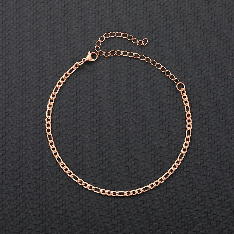 1.0nk Stainless Steel Anklets for Women  4mm Punk Cuban Chain for Men Charm