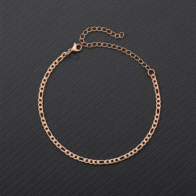 1.0nk Stainless Steel Anklets for Women  4mm Punk Cuban Chain for Men Charm