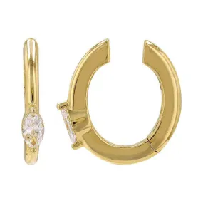 14K Gold Marquise Diamond Ear Cuff