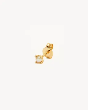 14k Solid Gold Serene Pearl Stud Earring