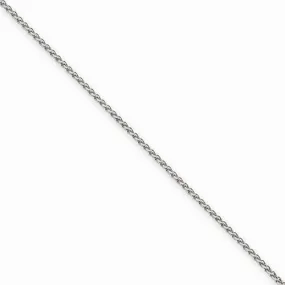 14K White Gold Solid Polished Spiga Chain Anklet