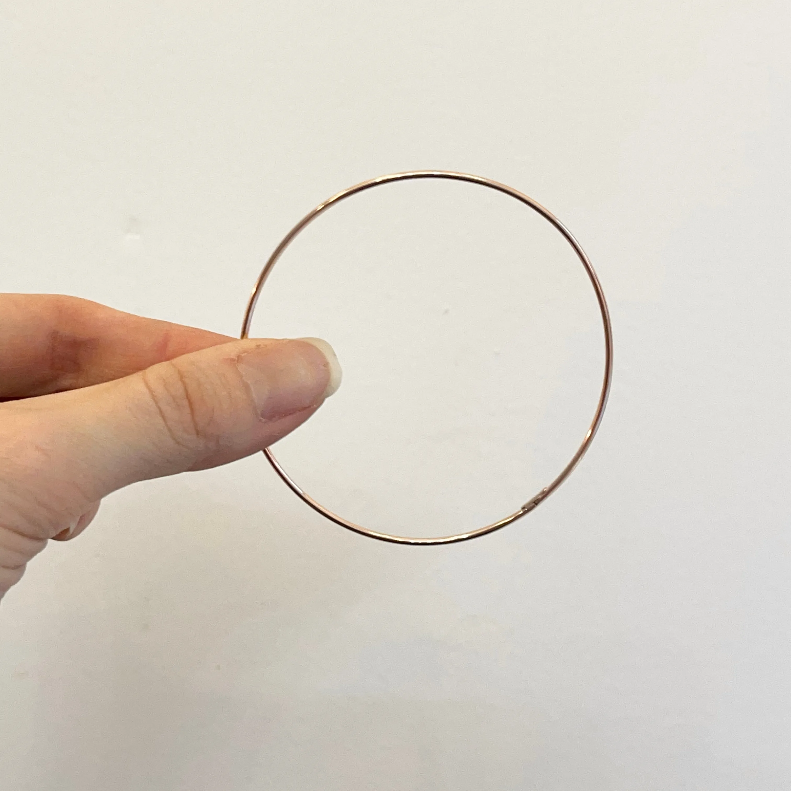 14KT Rose Gold Thin 1.5mm Bangle Slip-On Bracelet