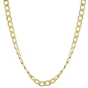 150 Flat Curb Chain Necklace 24" - Gold