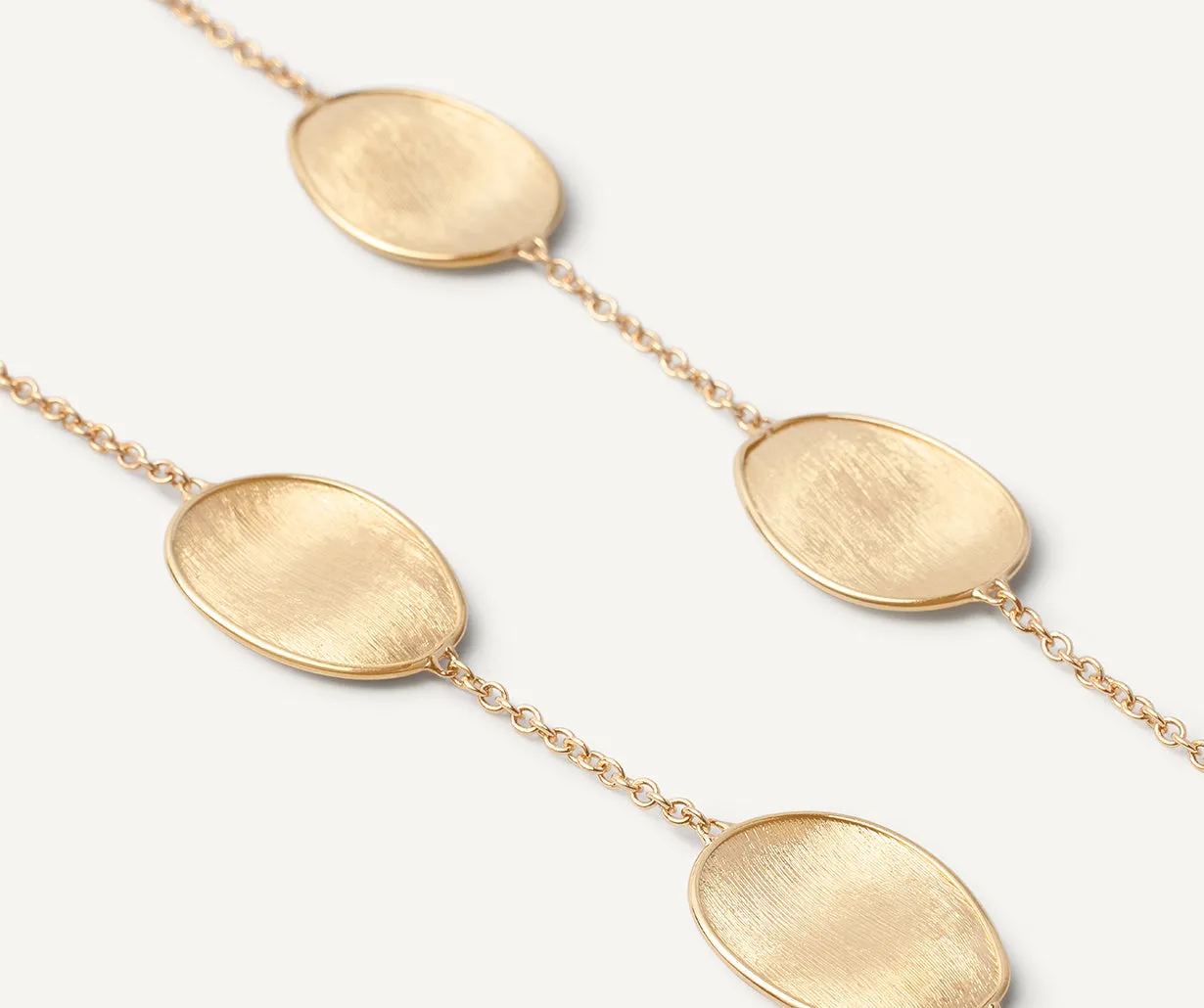 18K Yellow Gold Petal Necklace, Long