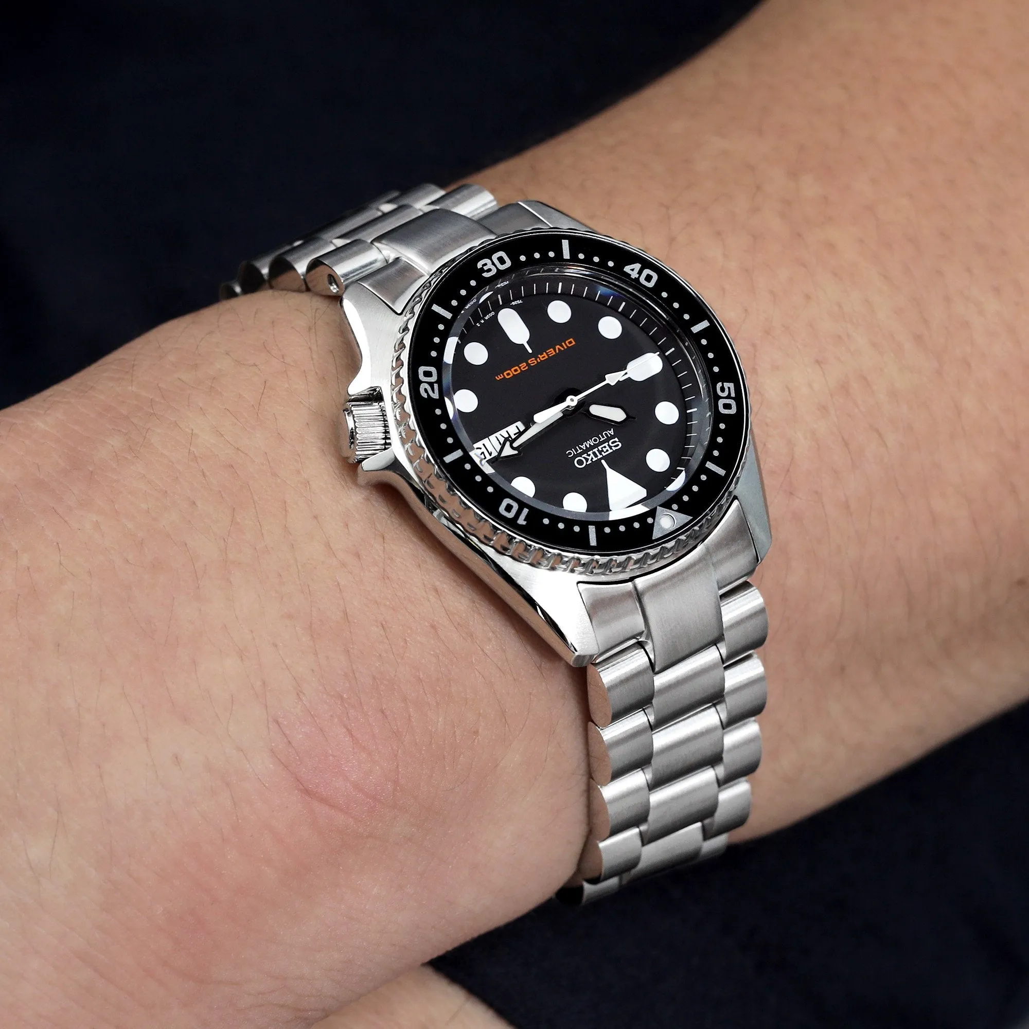 20mm Endmill compatible with Seiko SKX013 V-Clasp Brushed