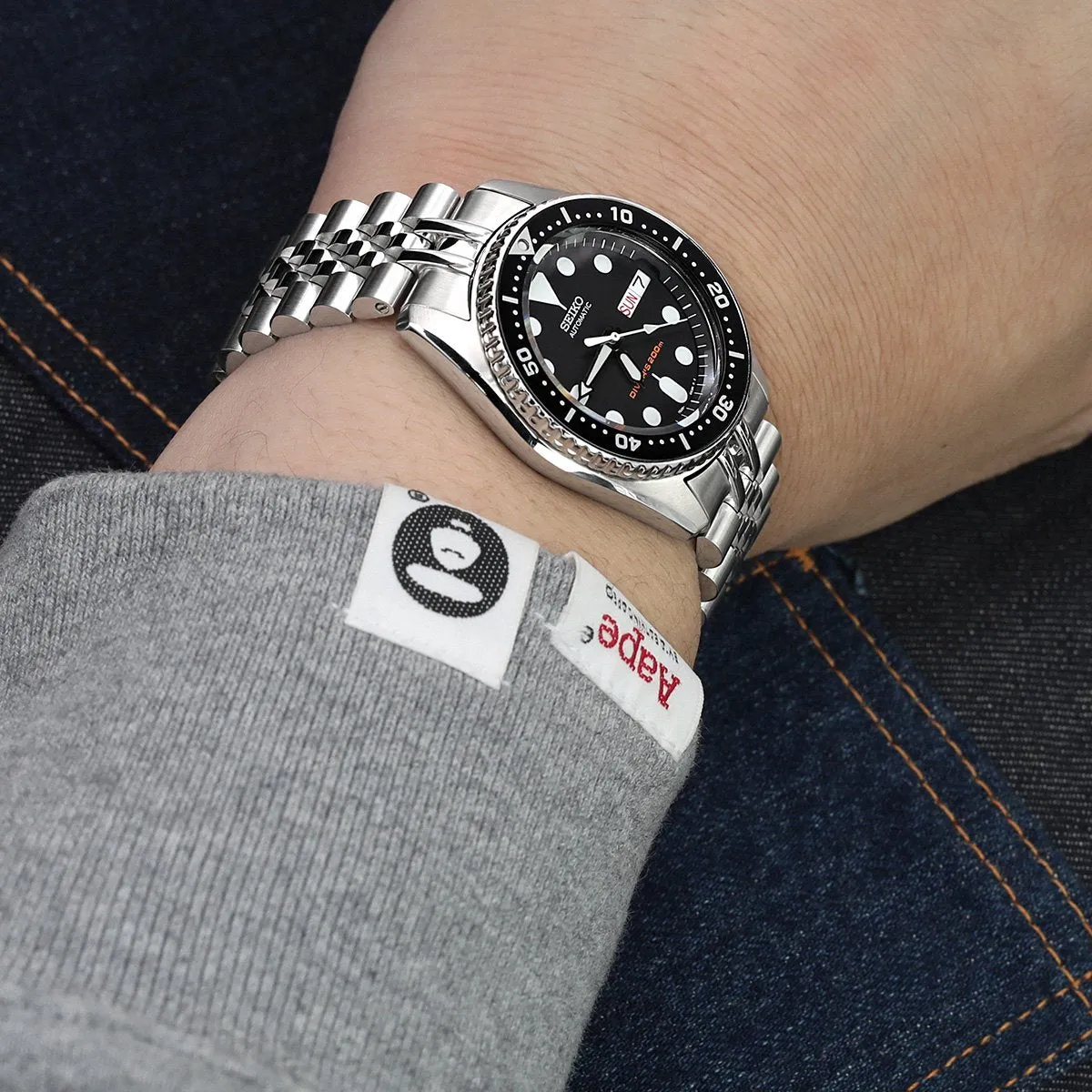 20mm Super-J Louis compatible with Seiko SKX013, V-Clasp