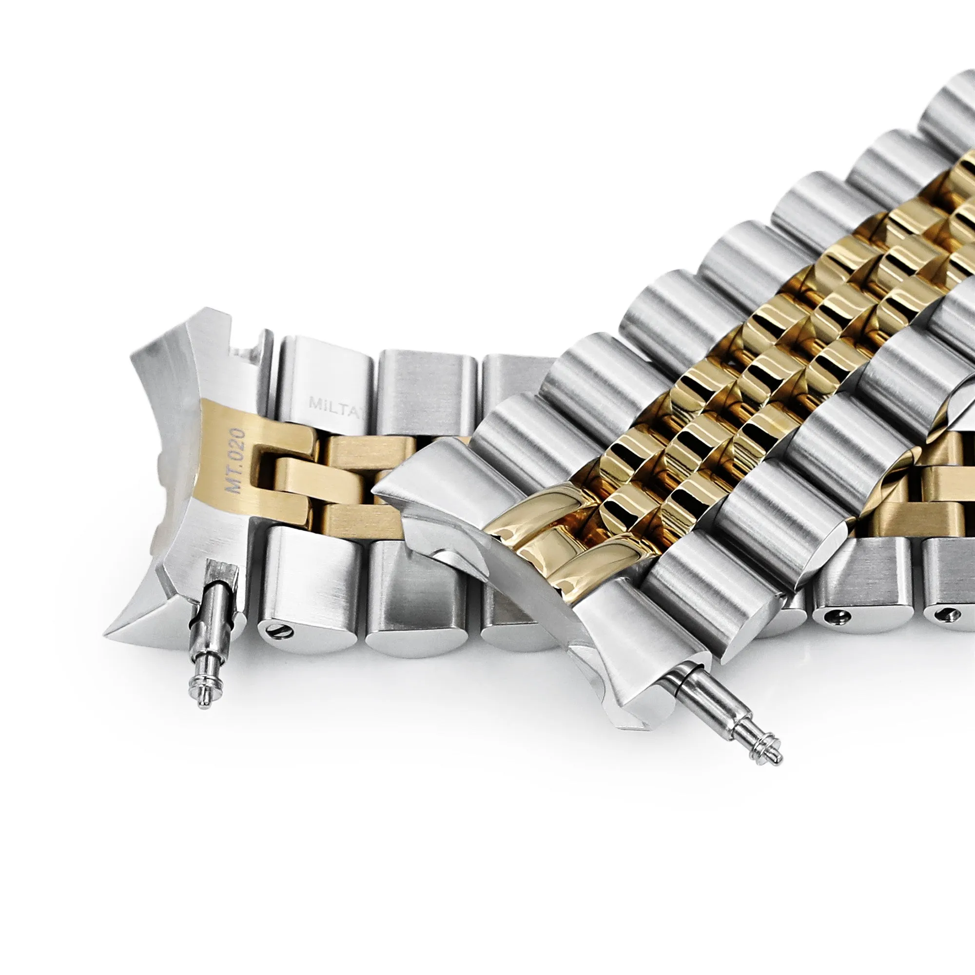22mm Super-J Louis compatible with Seiko SKX007 Two Tone IP Gold with 2T SUB Clasp
