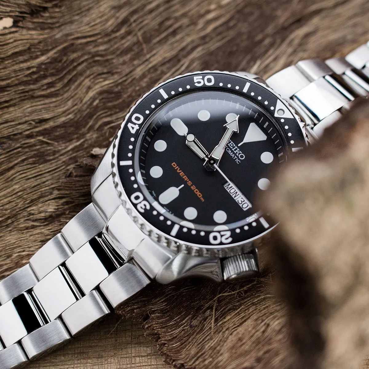 22mm Super-O Boyer for SKX007, Brushed & Polished SUB Clasp