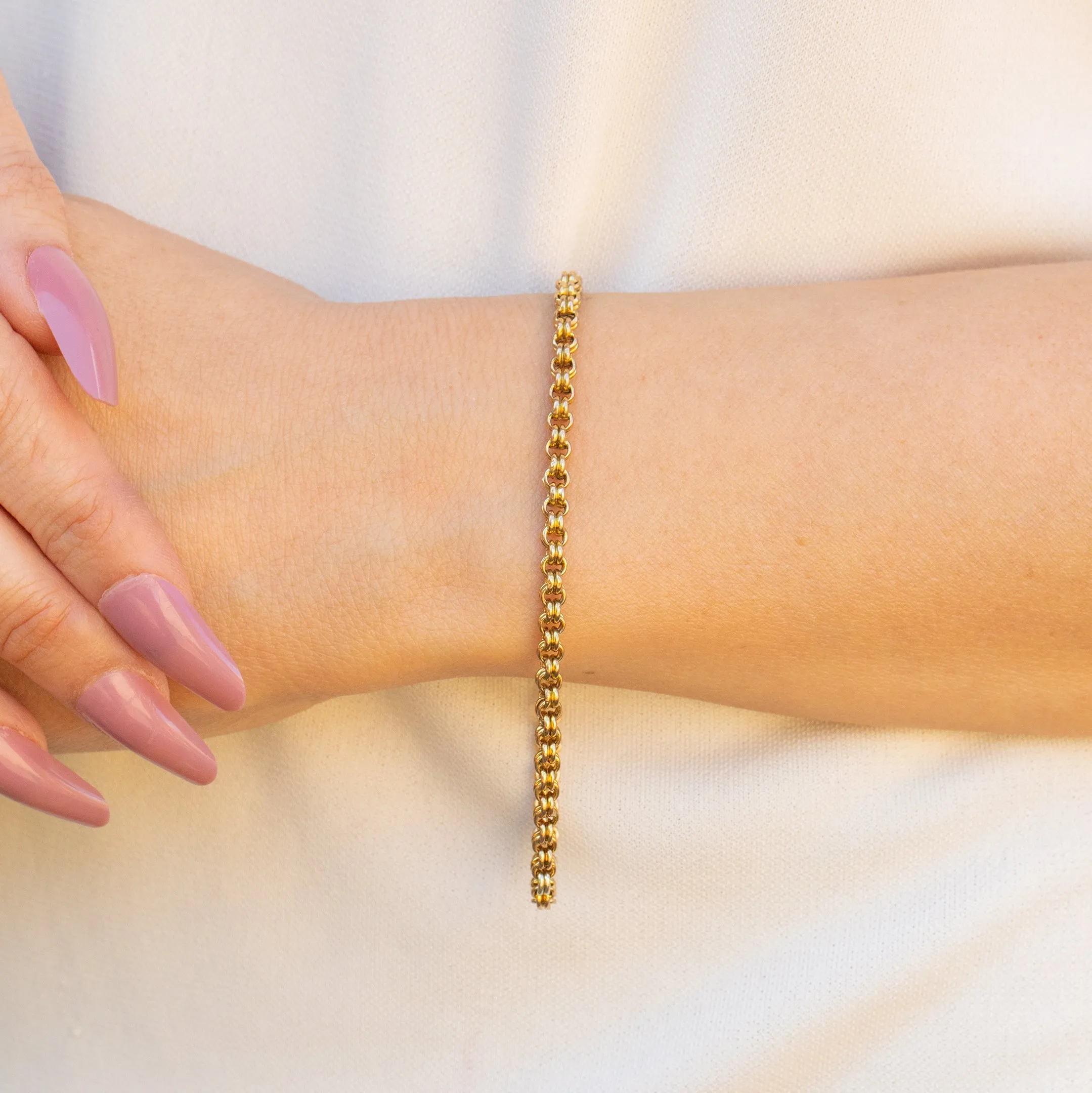 7.5" Antique 9ct Gold Belcher Bracelet