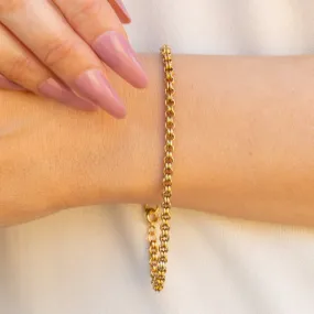 7.5" Antique 9ct Gold Belcher Bracelet