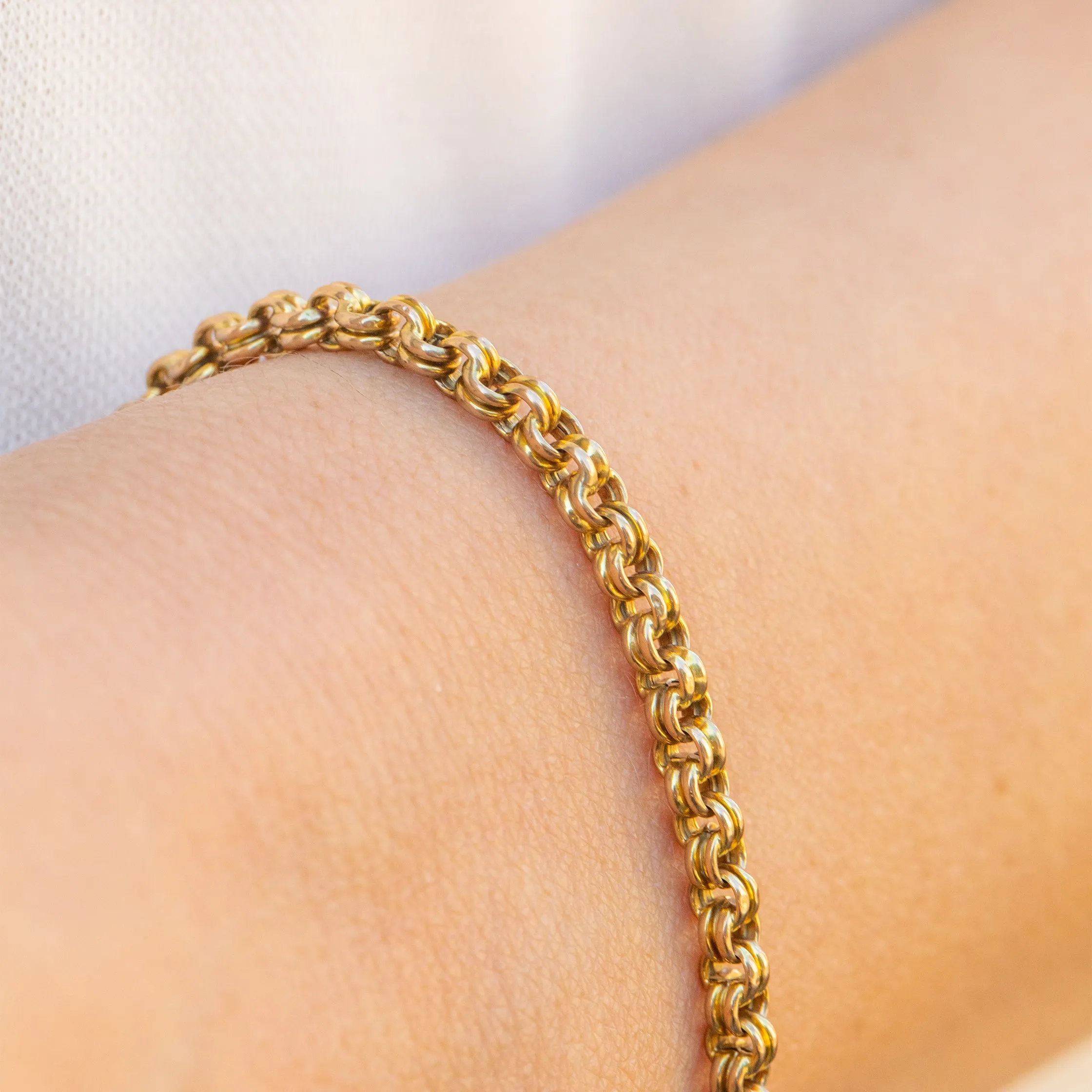 7.5" Antique 9ct Gold Belcher Bracelet