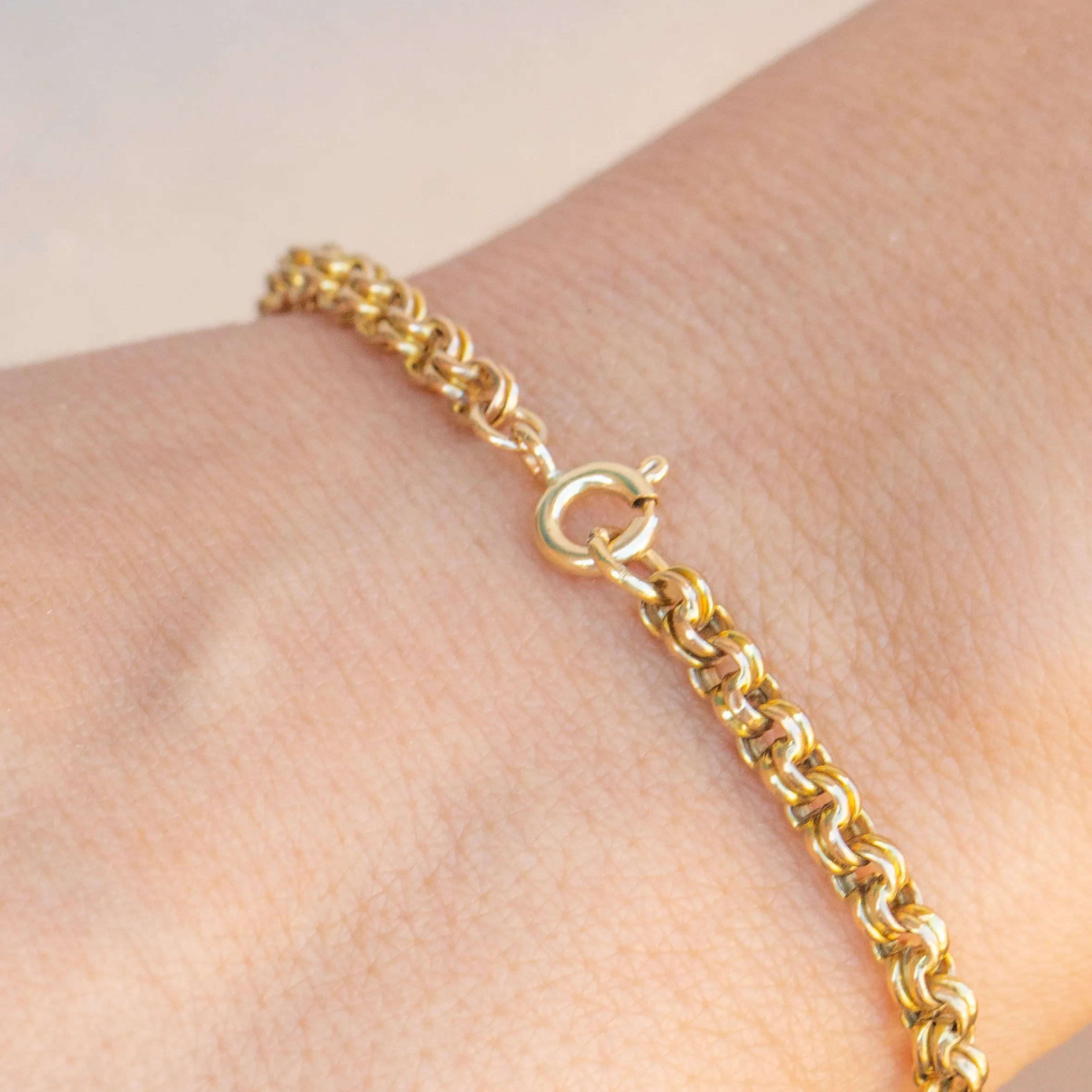 7.5" Antique 9ct Gold Belcher Bracelet