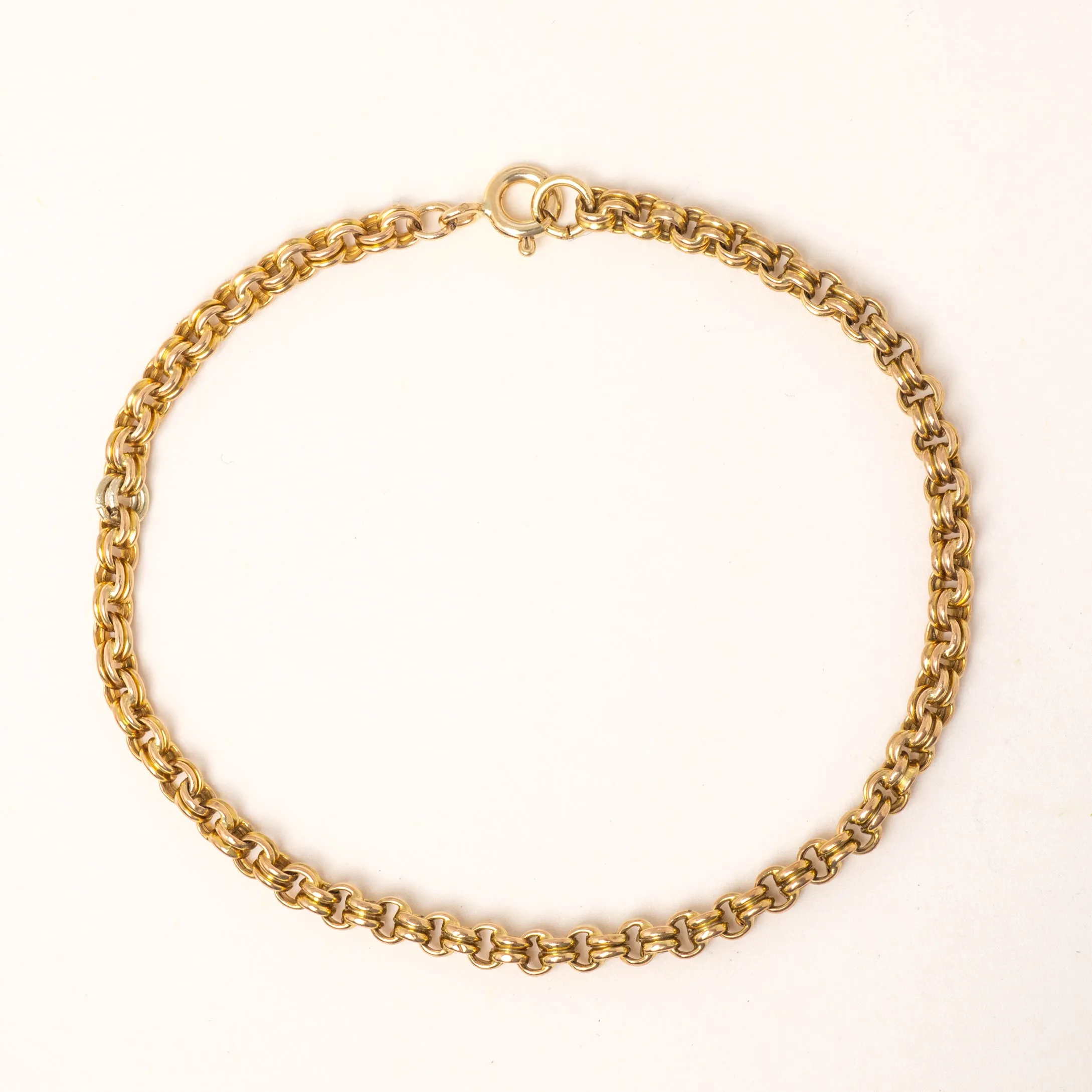 7.5" Antique 9ct Gold Belcher Bracelet