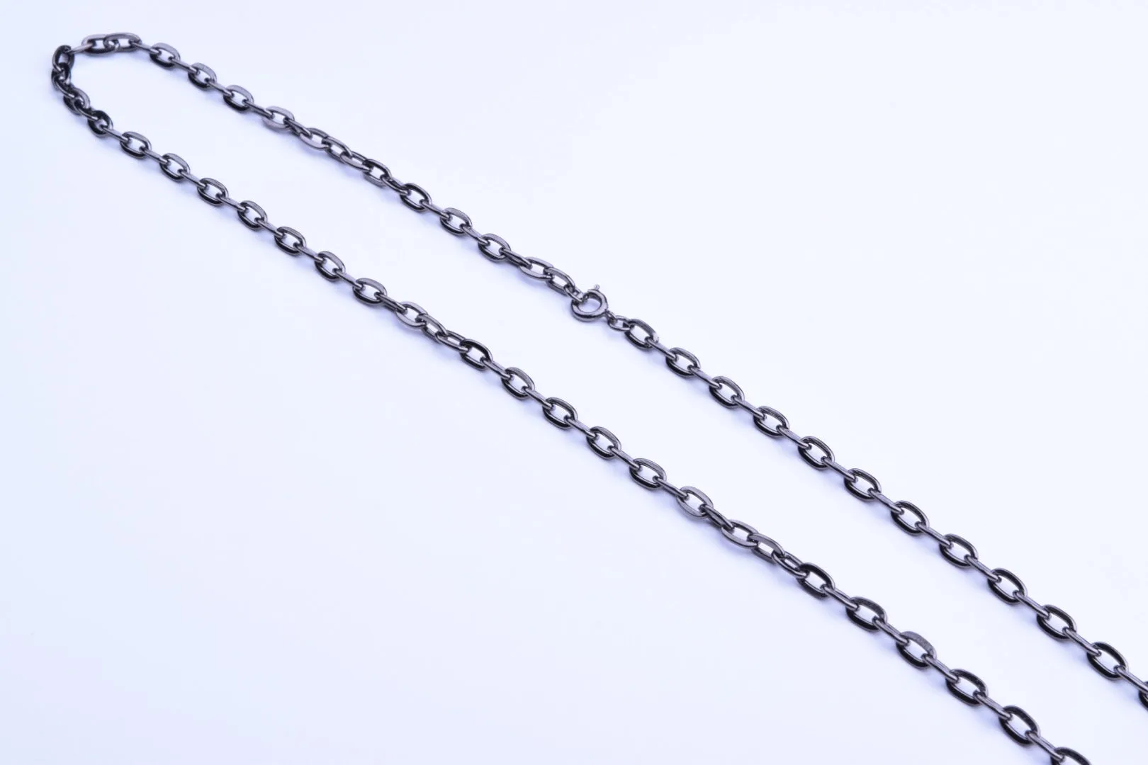 7mm Curb Link Chain, Gun Metal Finish, spring clasp 6 ea