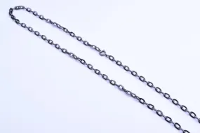 7mm Curb Link Chain, Gun Metal Finish, spring clasp 6 ea