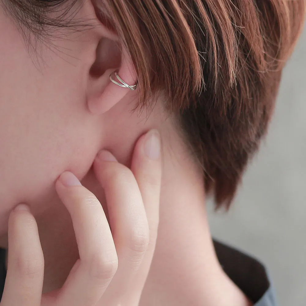 925 Silver Cross Ear Cuff