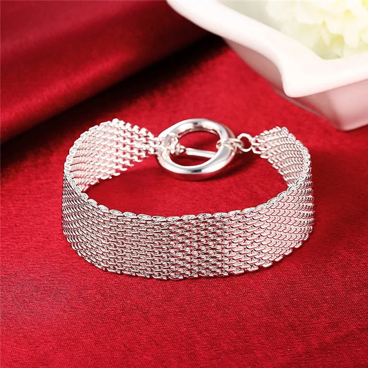 925 Silver Mesh Bracelet Chain for Women