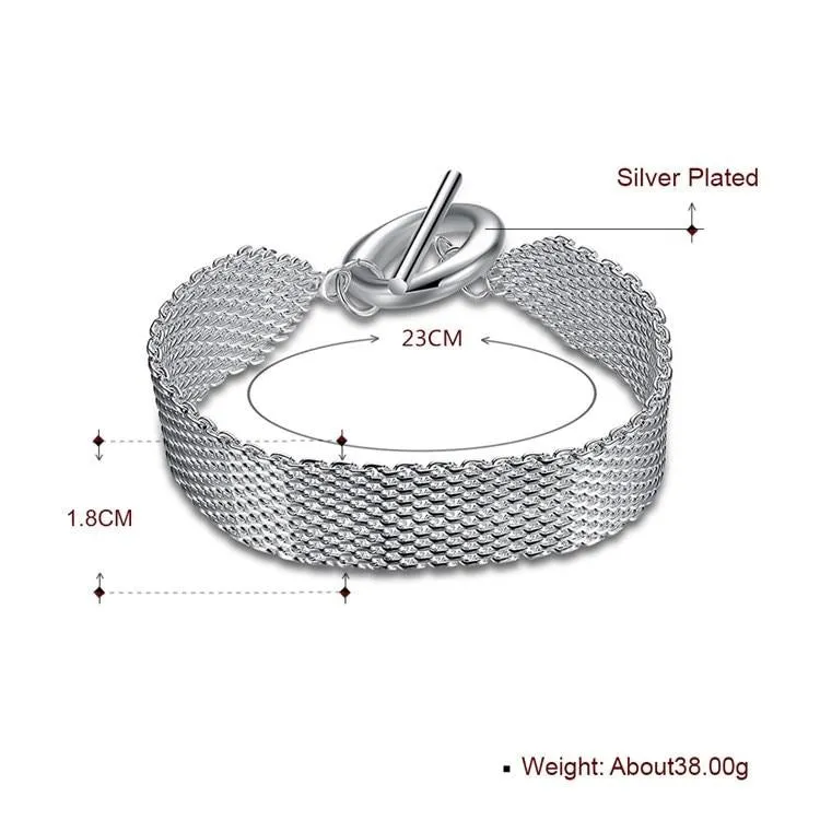 925 Silver Mesh Bracelet Chain for Women