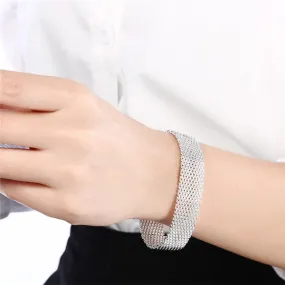 925 Silver Mesh Bracelet Chain for Women