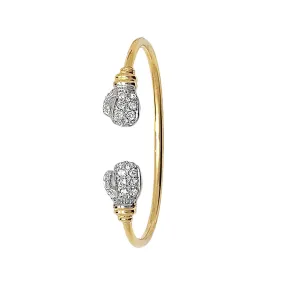 9CT GOLD BABIES' CZ BOXING GLOVE BANGLE