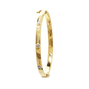 9CT GOLD BABIES' CZ SET BANGLE