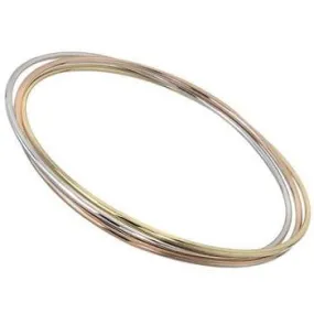 9K Gold Ladies Russian Solid Round Design Bangle