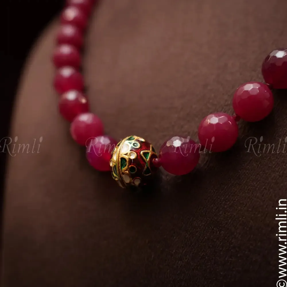 Aisha Beaded Necklace - Red
