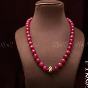 Aisha Beaded Necklace - Red