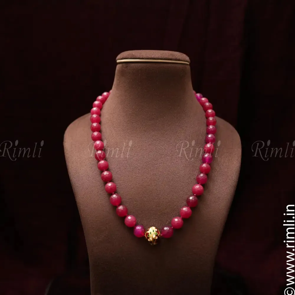 Aisha Beaded Necklace - Red