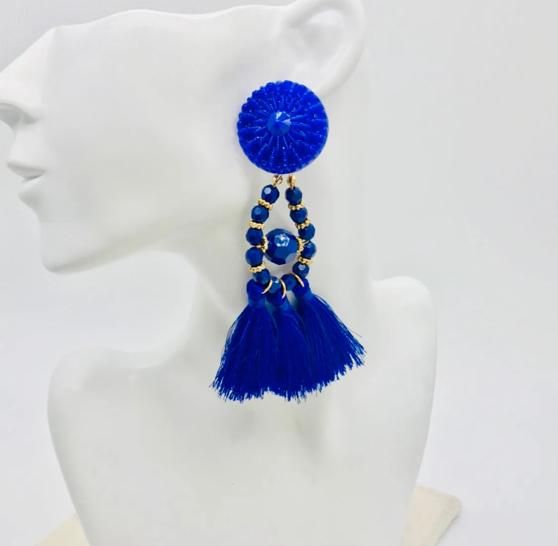 Alexis Blue Tassel Earrings