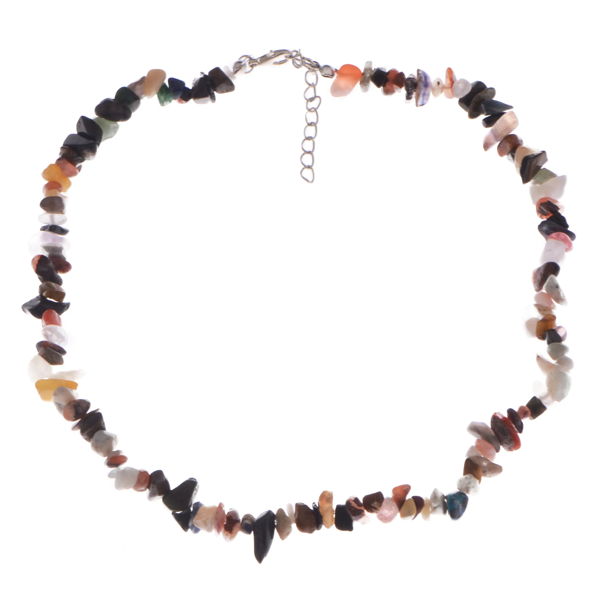 Alilang Natural Stone Irregular Gemstone Beaded Choker Necklace for Women Bohemian Crystal Jewelry