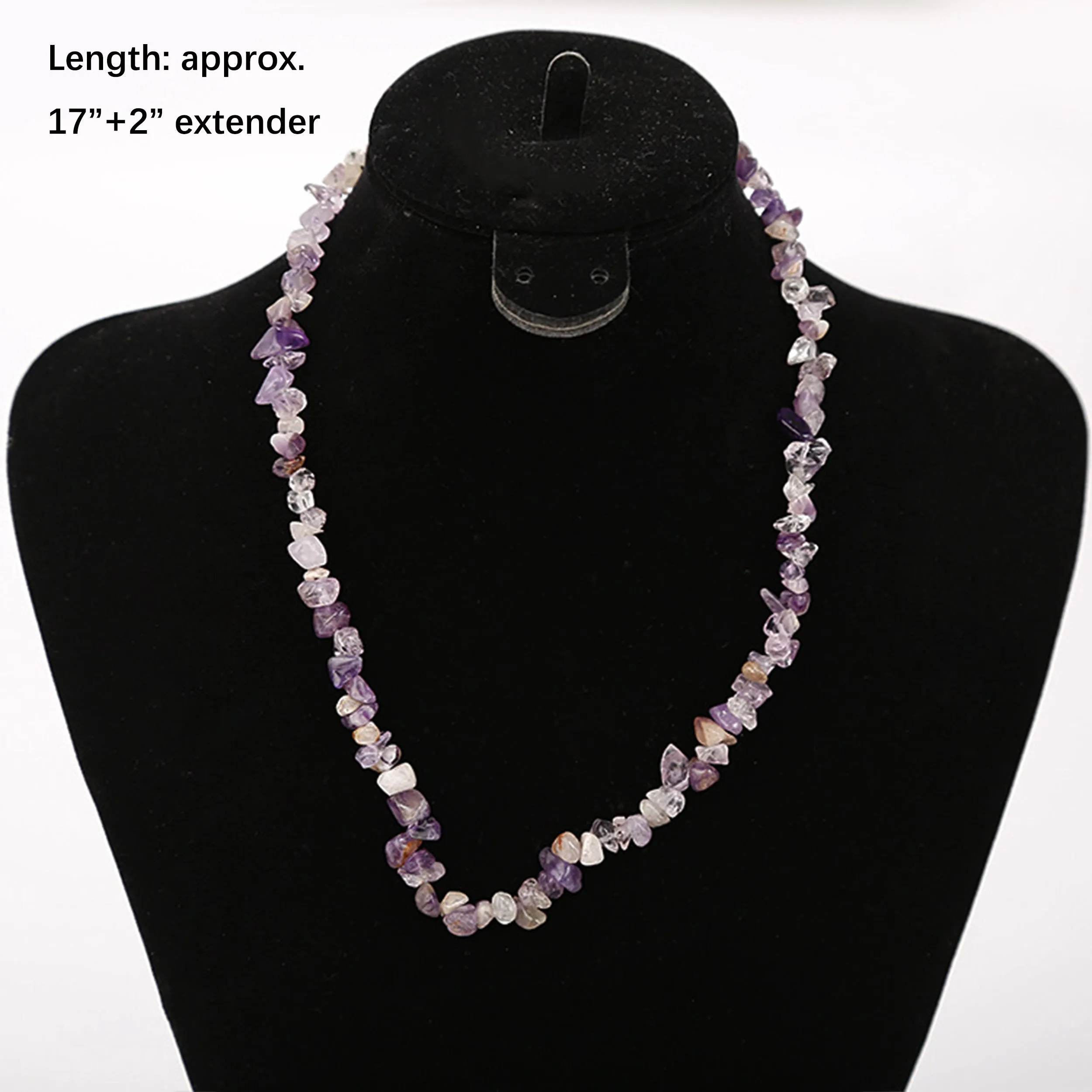 Alilang Natural Stone Irregular Gemstone Beaded Choker Necklace for Women Bohemian Crystal Jewelry