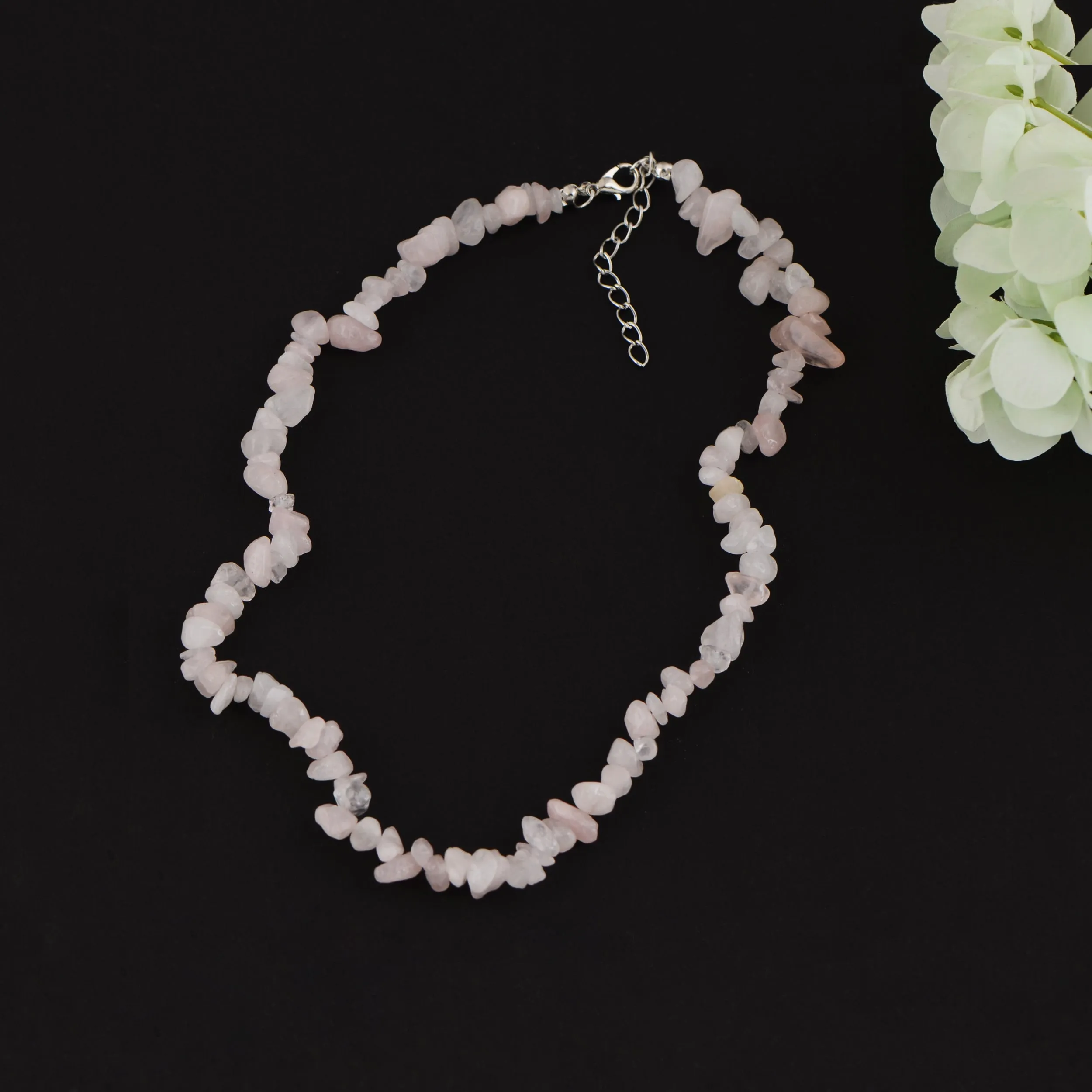 Alilang Natural Stone Irregular Gemstone Beaded Choker Necklace for Women Bohemian Crystal Jewelry