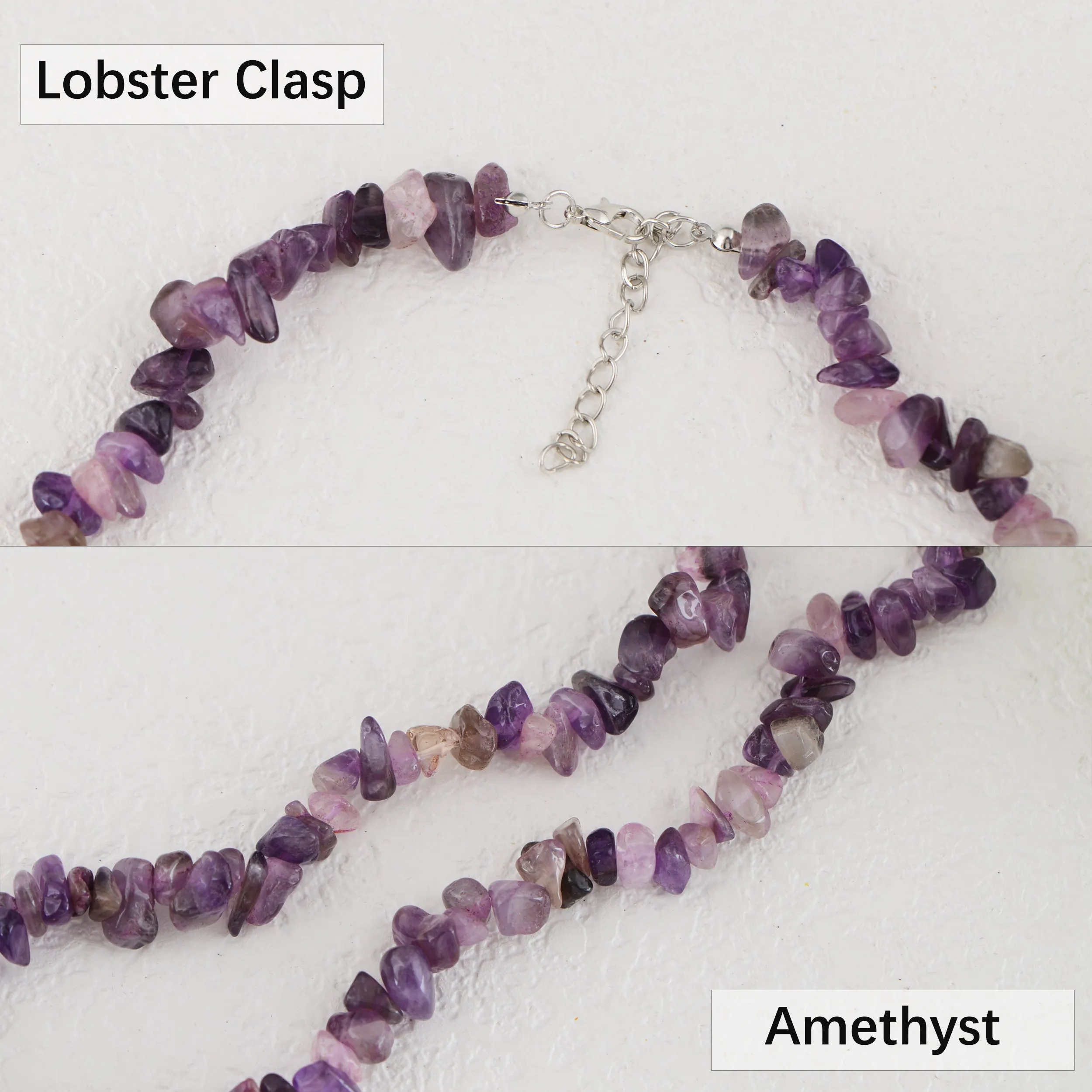 Alilang Natural Stone Irregular Gemstone Beaded Choker Necklace for Women Bohemian Crystal Jewelry