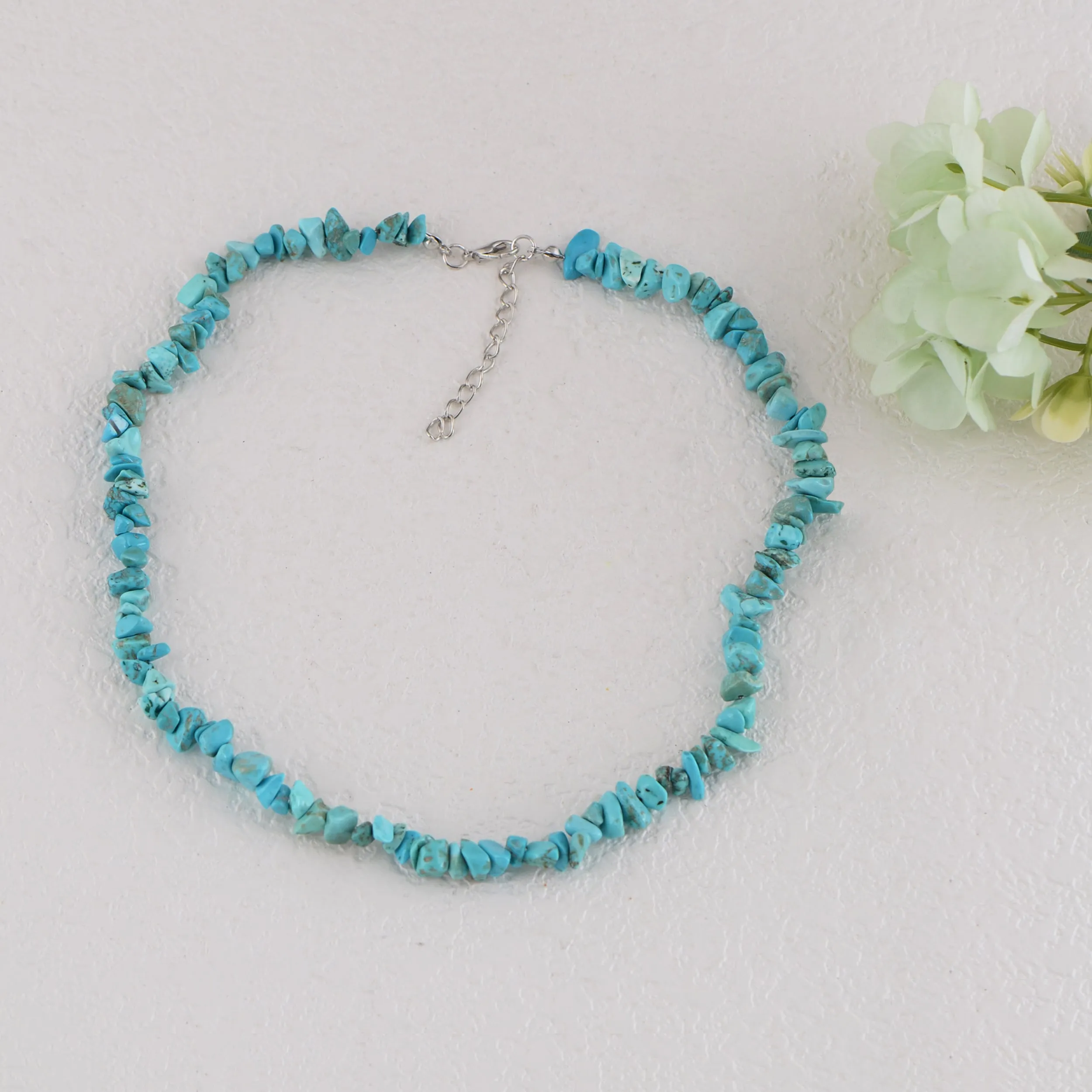 Alilang Natural Stone Irregular Gemstone Beaded Choker Necklace for Women Bohemian Crystal Jewelry