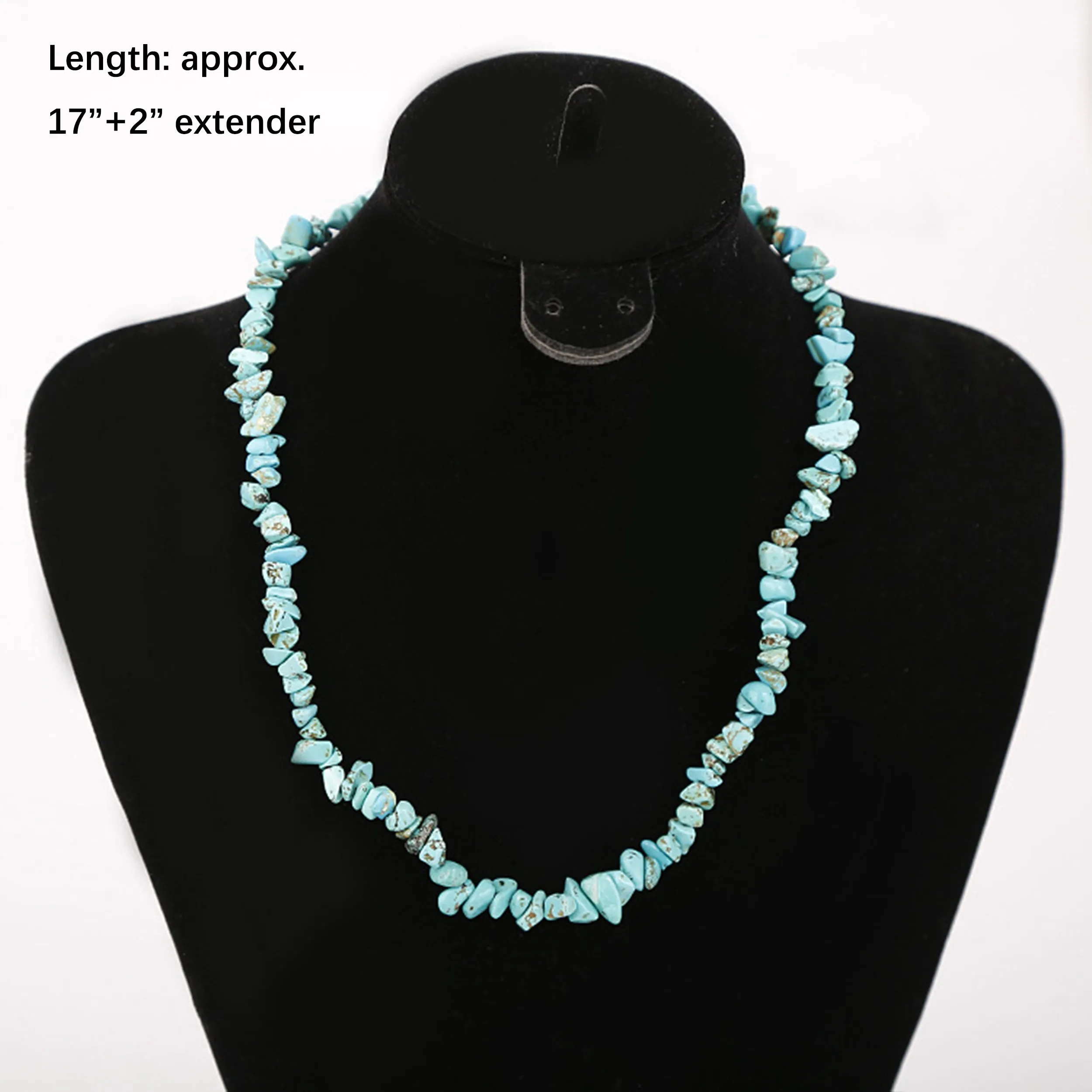 Alilang Natural Stone Irregular Gemstone Beaded Choker Necklace for Women Bohemian Crystal Jewelry