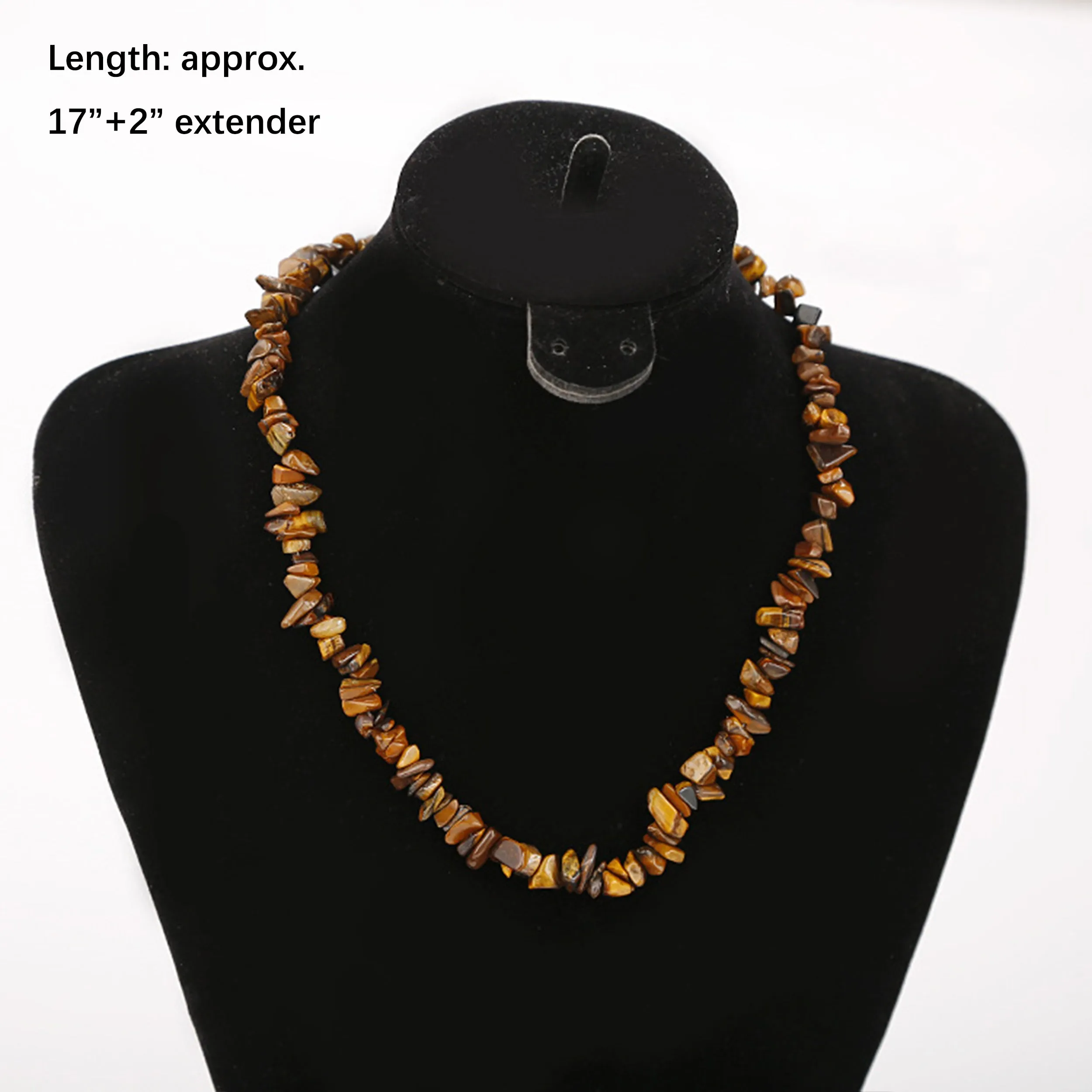 Alilang Natural Stone Irregular Gemstone Beaded Choker Necklace for Women Bohemian Crystal Jewelry