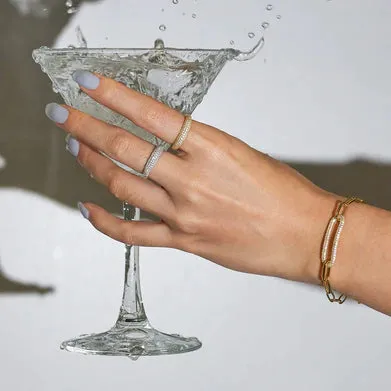 Ania Haie Gold Plated Paper Link CZ Pave Bracelet
