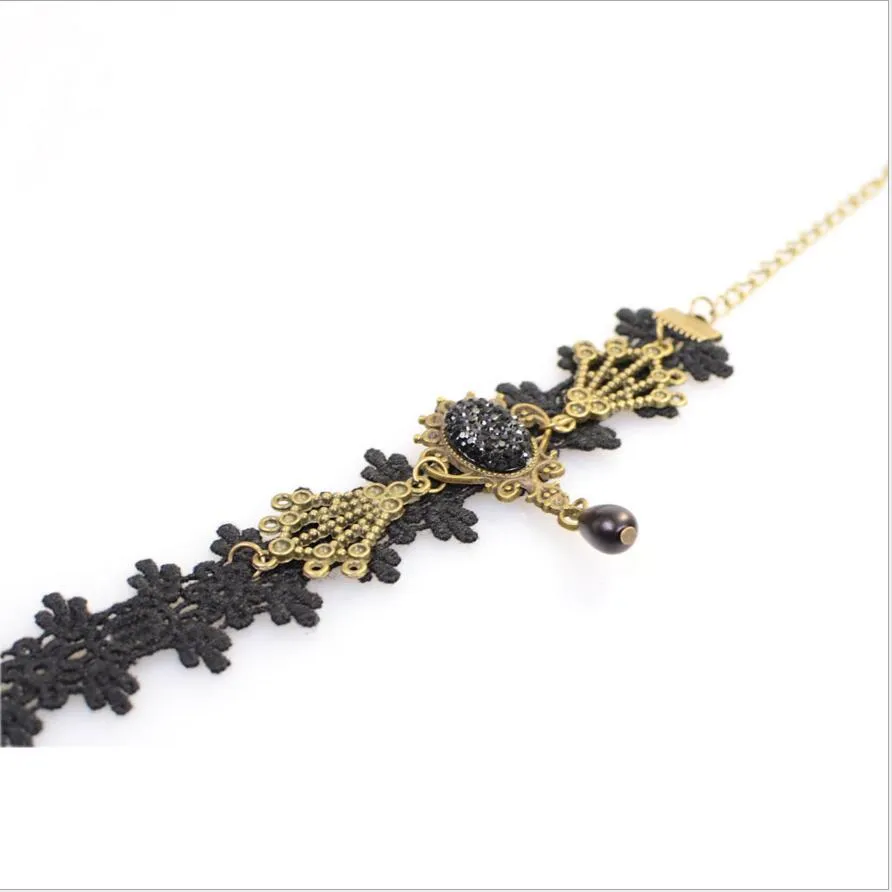 Anklets For Women Handmade Gothic Black Vintage Lace Women Anklets