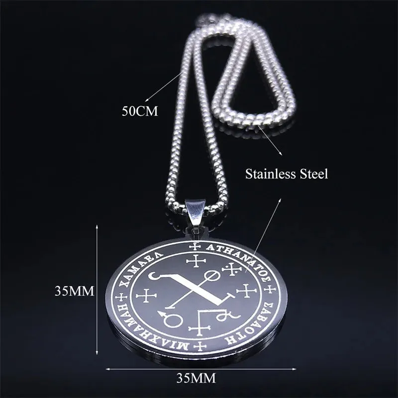 Archangel Stainless Steel Chain Necklace Women/Men Silver Color Statement Necklace