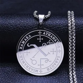 Archangel Stainless Steel Chain Necklace Women/Men Silver Color Statement Necklace