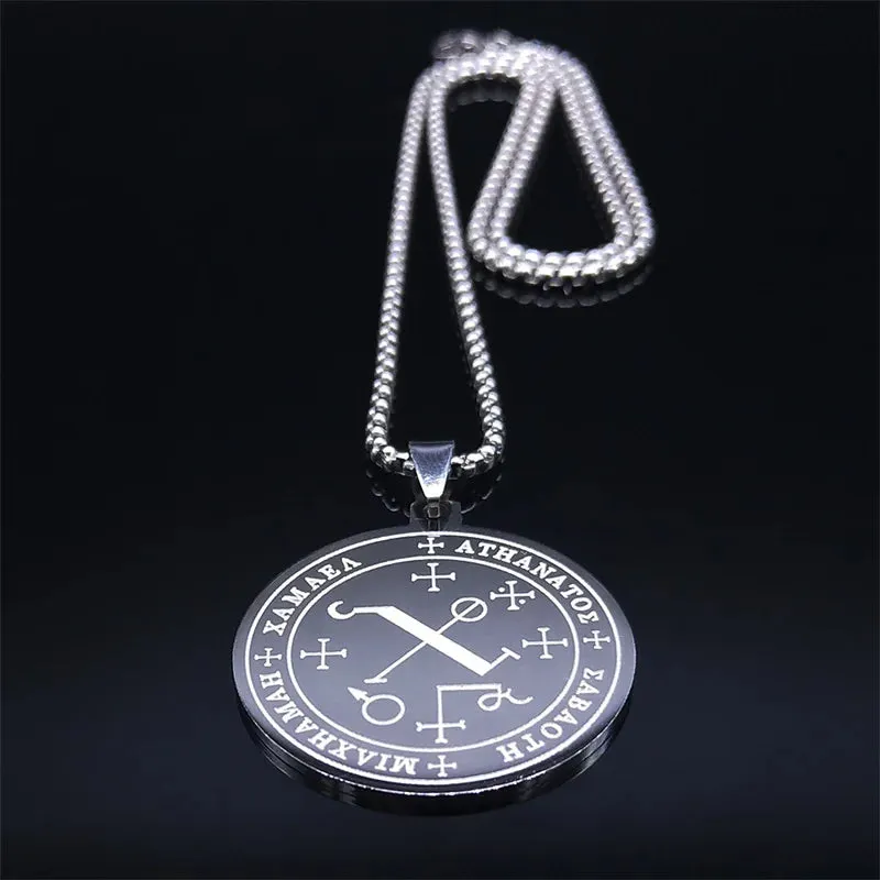 Archangel Stainless Steel Chain Necklace Women/Men Silver Color Statement Necklace