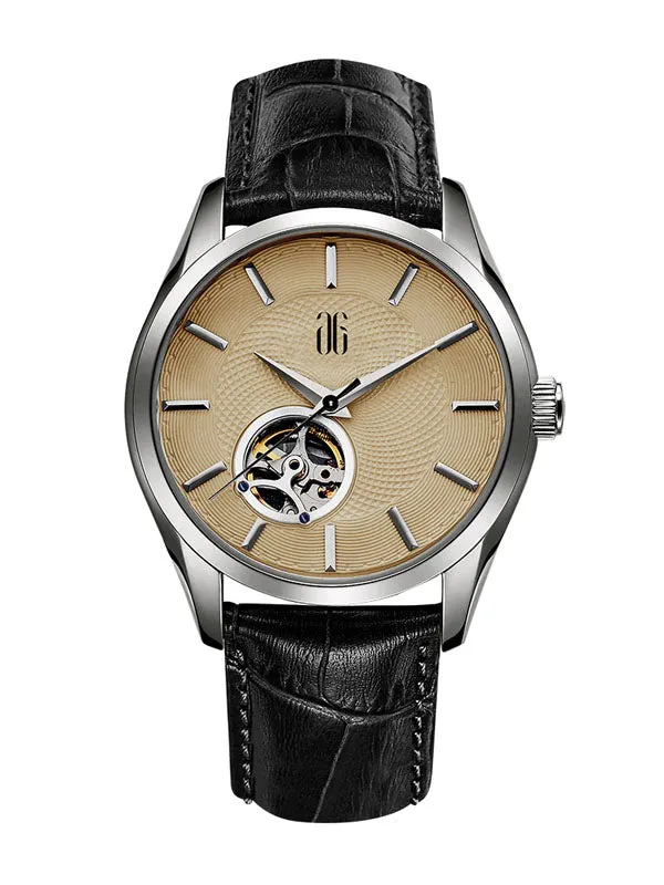 Aries Gold Black Leather Strap G 8022 S-BEI Watch