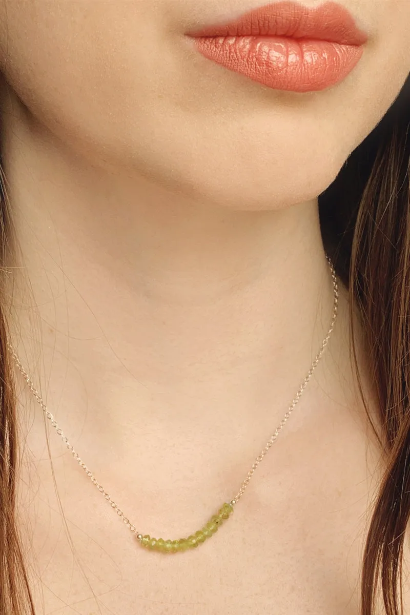 August Peridot Birthstone Necklace
