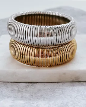 Baia Thick Coil Bangle Bracelet