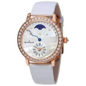 Blancpain Retrograde Calendar Moonphase Automatic 18 Carat Rose Gold Diamond Ladies Watch 3653-2954-58B
