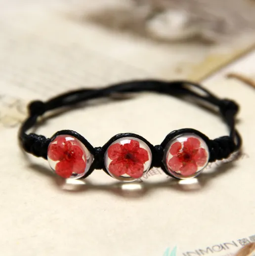 Bohemian hand-woven crystal bracelet four-leaf clover
