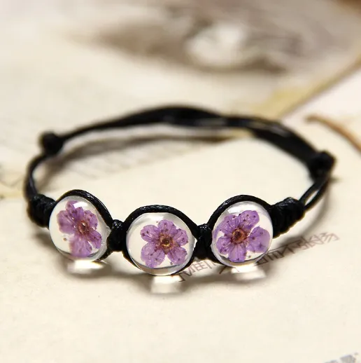 Bohemian hand-woven crystal bracelet four-leaf clover