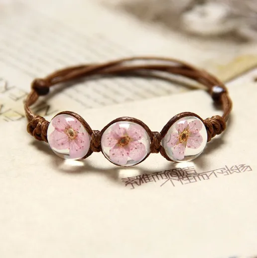 Bohemian hand-woven crystal bracelet four-leaf clover
